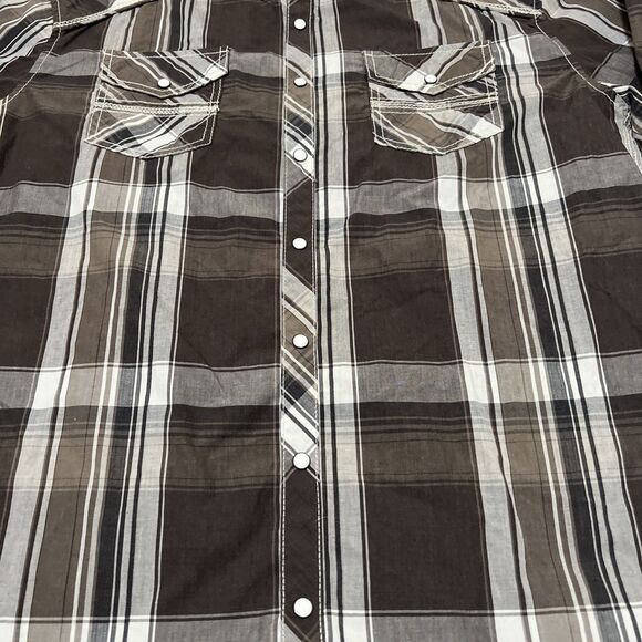 Western Shirts Lot Of 2 Men’s XL Double S Pearl Snap Striped & BKE Black Plaid - Picture 4 of 16